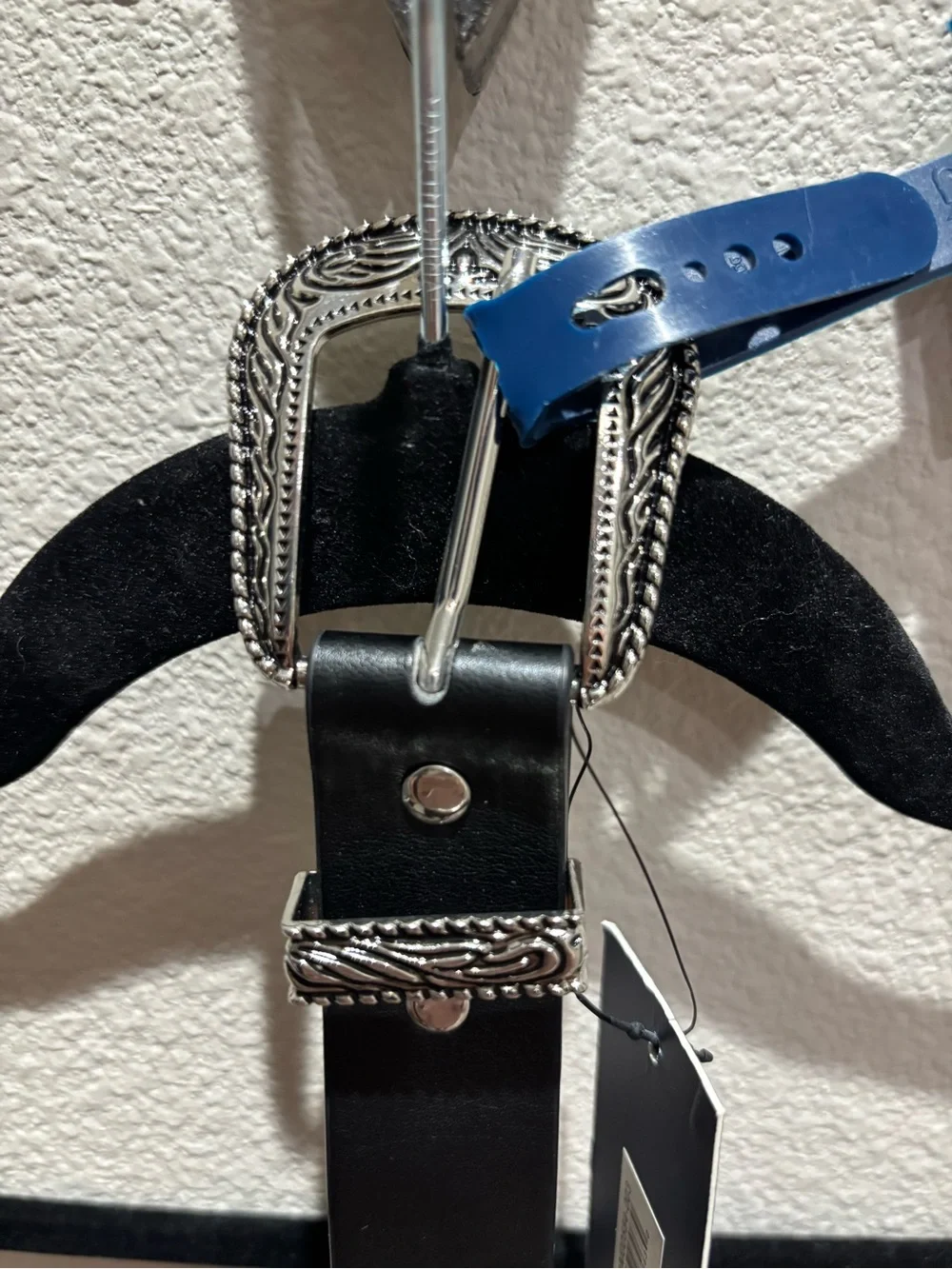 White Mountain Black Belt with Turquoise Accent Conchos